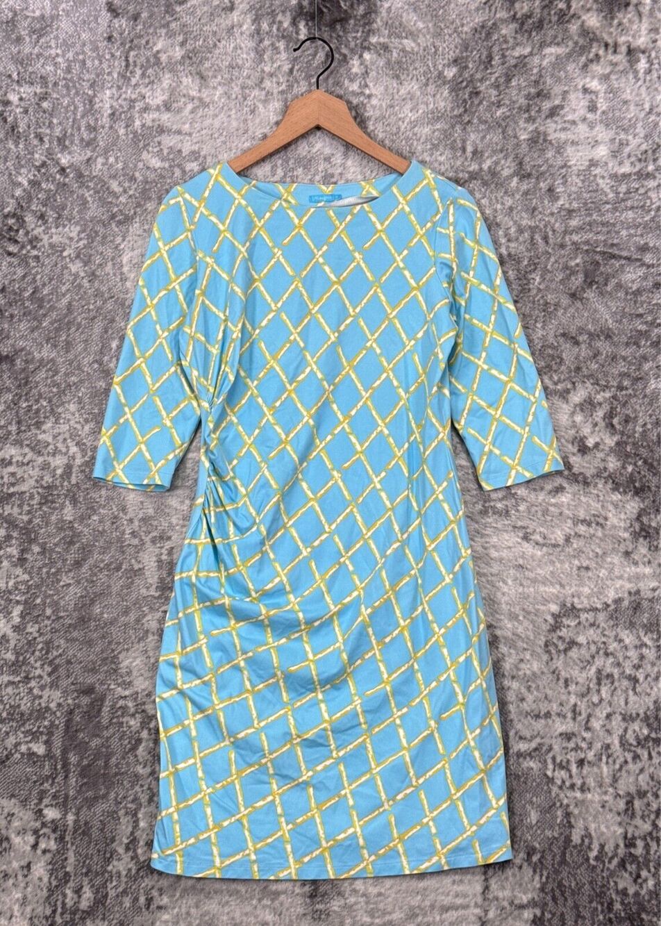 J McLaughlin Dress Medium Womens Catalina Cloth Bamboo Print Ruched Waist